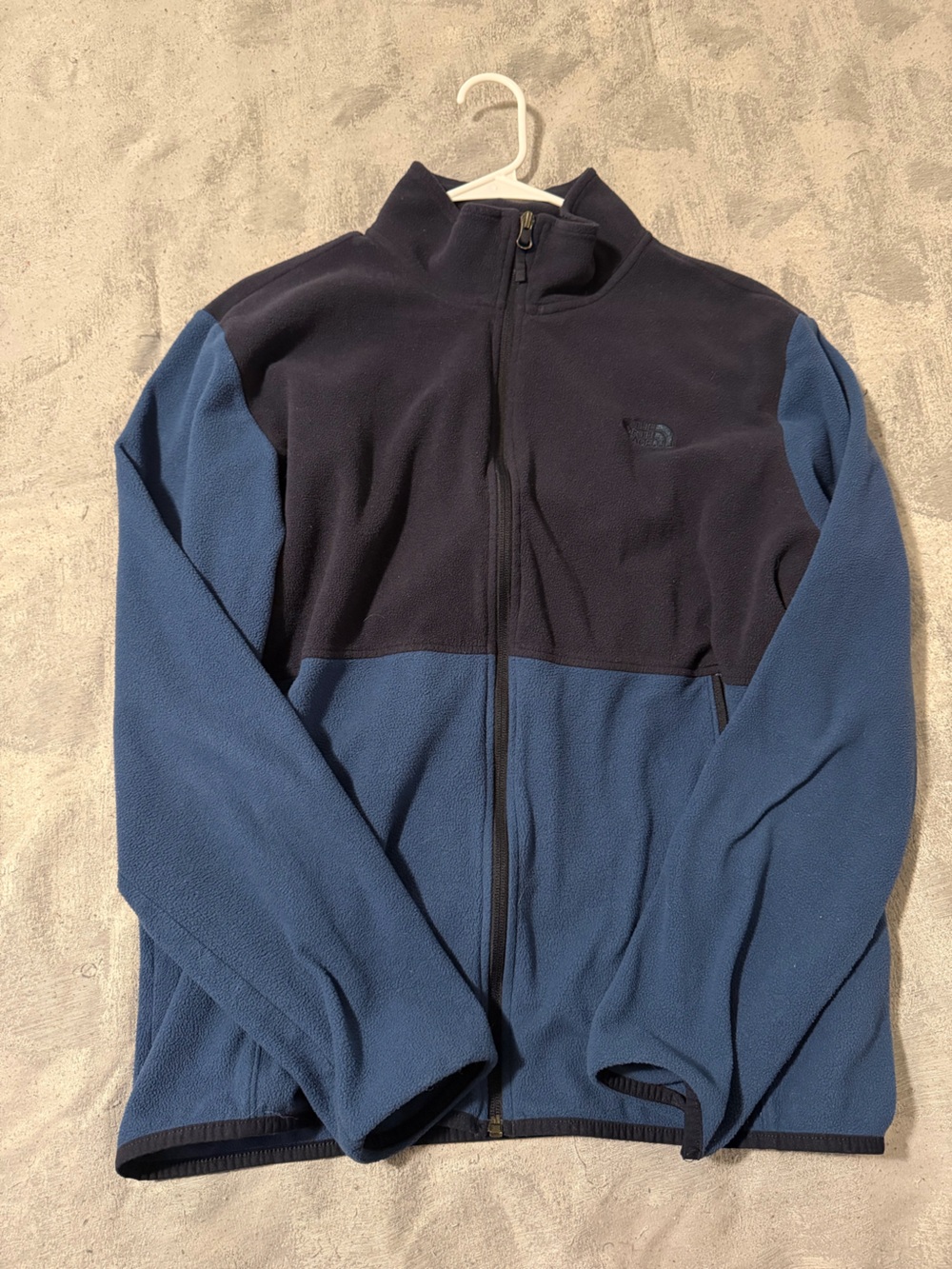 The North Face Navy Fleece Jacket with Black Zipper Trim